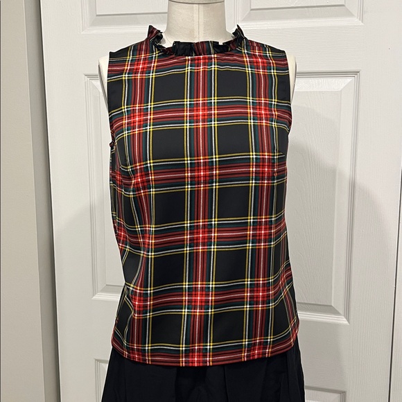J. Crew Multicolor Plaid Sleeveless Blouse - Picture 6 of 6
